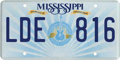 MS license plate LDE816