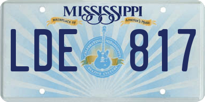 MS license plate LDE817