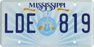 MS license plate LDE819