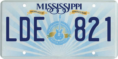 MS license plate LDE821