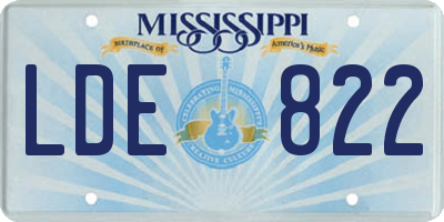 MS license plate LDE822