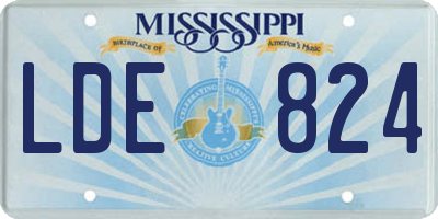 MS license plate LDE824