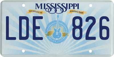 MS license plate LDE826
