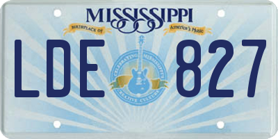 MS license plate LDE827