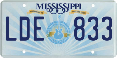 MS license plate LDE833