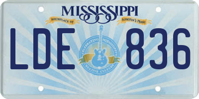 MS license plate LDE836