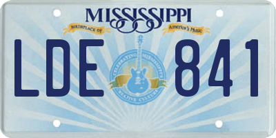 MS license plate LDE841