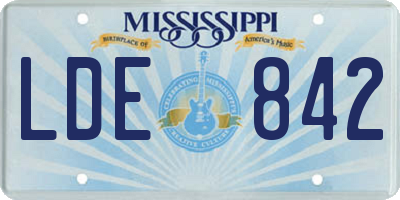 MS license plate LDE842