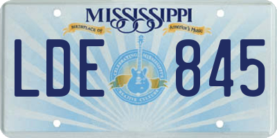 MS license plate LDE845