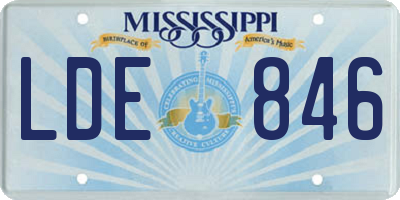 MS license plate LDE846