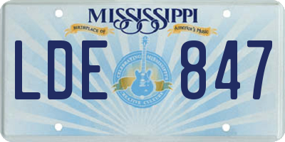 MS license plate LDE847