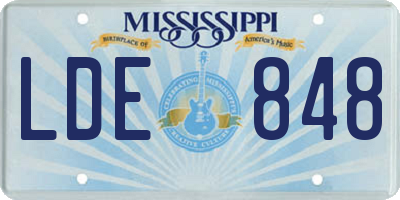 MS license plate LDE848