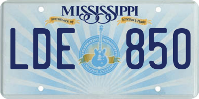 MS license plate LDE850