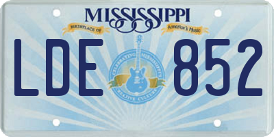 MS license plate LDE852