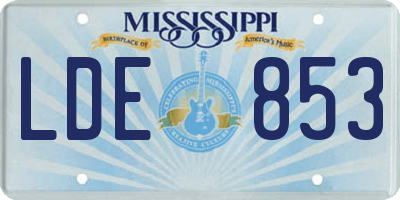 MS license plate LDE853