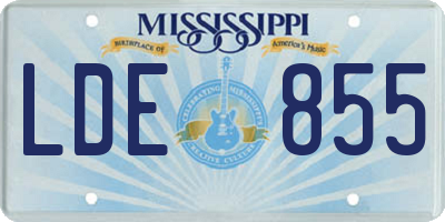 MS license plate LDE855