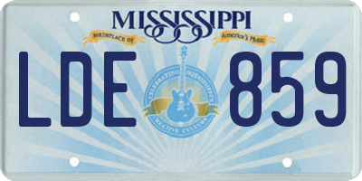 MS license plate LDE859