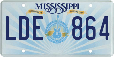 MS license plate LDE864