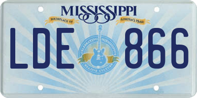 MS license plate LDE866