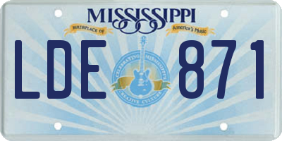 MS license plate LDE871