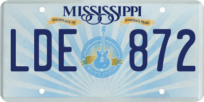 MS license plate LDE872