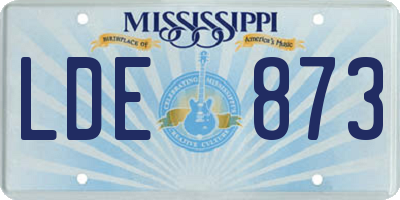 MS license plate LDE873