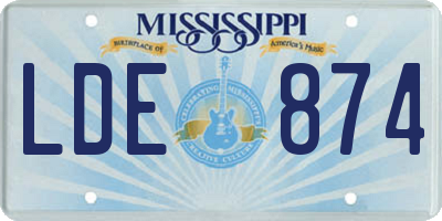 MS license plate LDE874