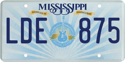 MS license plate LDE875