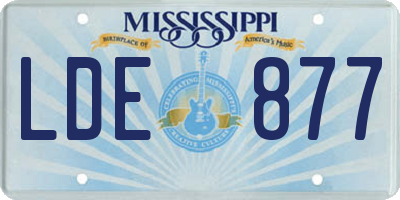 MS license plate LDE877