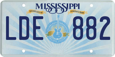 MS license plate LDE882