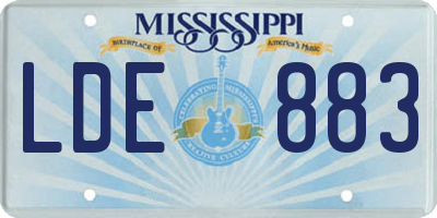MS license plate LDE883