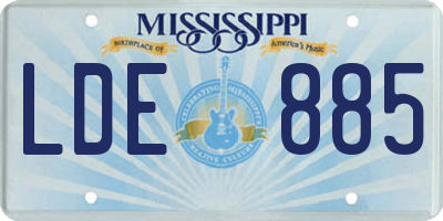 MS license plate LDE885