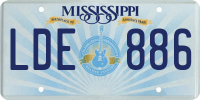 MS license plate LDE886