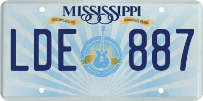 MS license plate LDE887