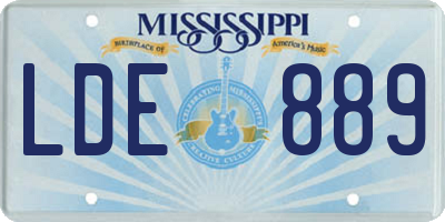 MS license plate LDE889