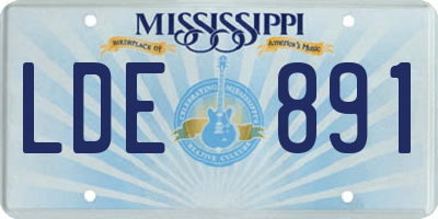 MS license plate LDE891