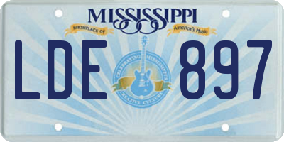 MS license plate LDE897