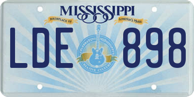 MS license plate LDE898