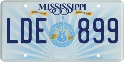MS license plate LDE899