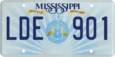 MS license plate LDE901