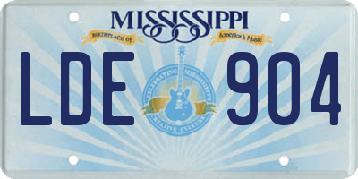 MS license plate LDE904