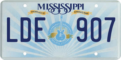 MS license plate LDE907