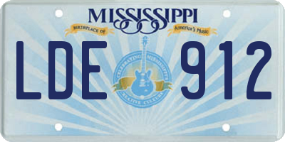 MS license plate LDE912