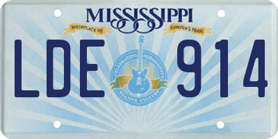 MS license plate LDE914