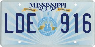MS license plate LDE916