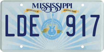 MS license plate LDE917