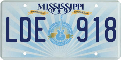 MS license plate LDE918
