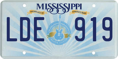 MS license plate LDE919