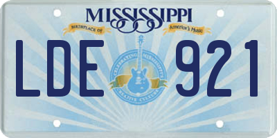 MS license plate LDE921