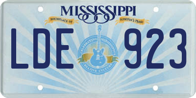 MS license plate LDE923